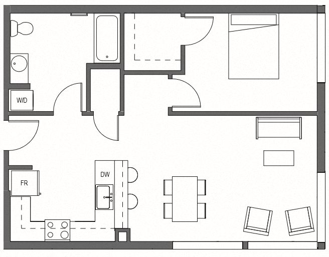 One Bedroom A6 at Decibel on 12th, Washington
